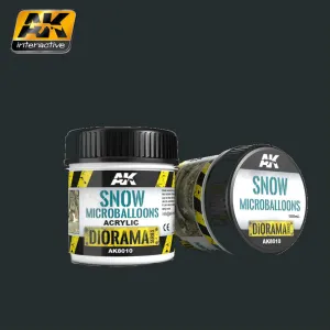 AK Interactive Diorama Series: Snow Microballoons Powder Texture Acrylic 100ml Bottle