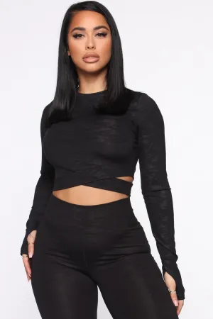 Basic Training Active Crop Top - Black