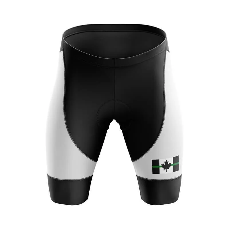Canada Flag Thin Green Line Black Bib & Shorts