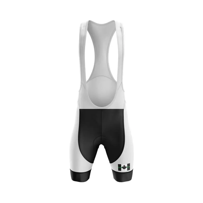 Canada Flag Thin Green Line Black Bib & Shorts