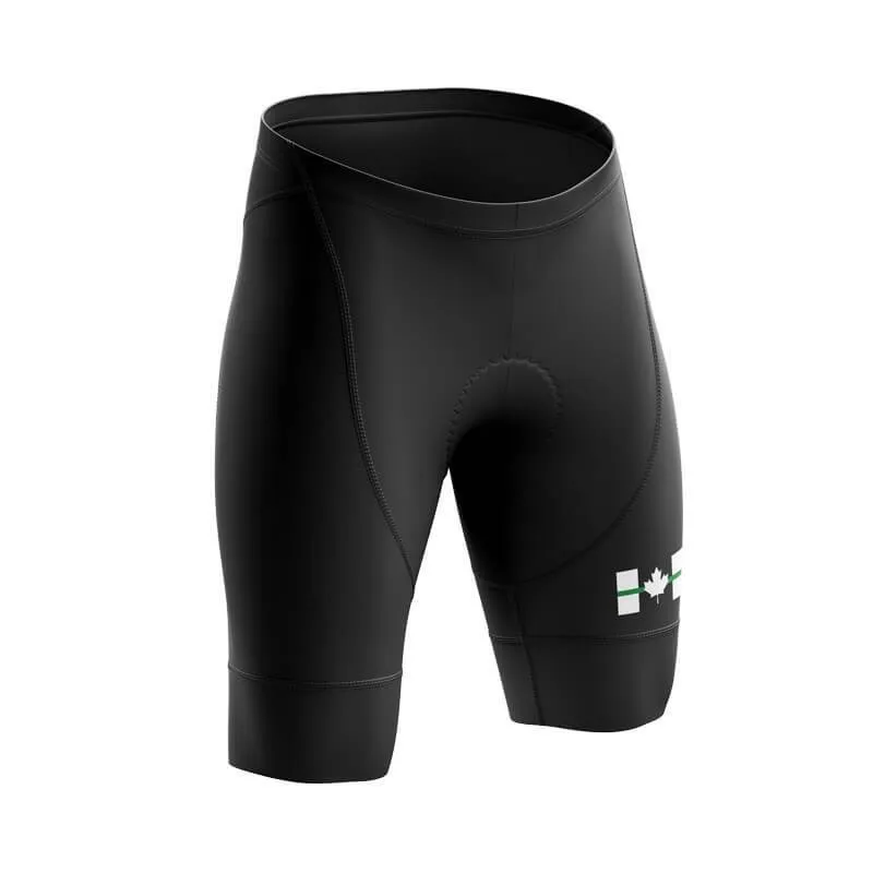 Canada Flag Thin Green Line Black Bib & Shorts