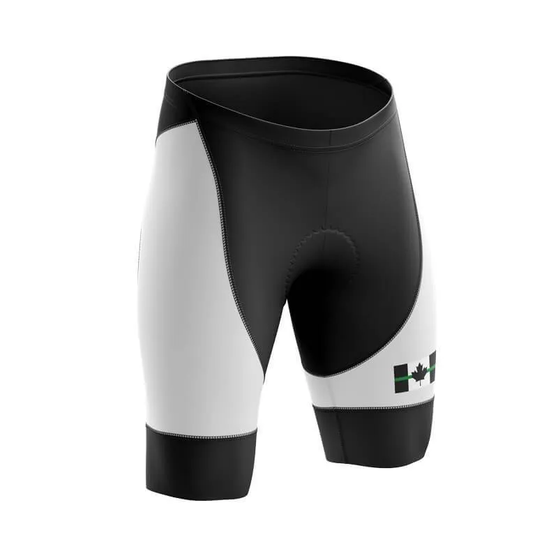Canada Flag Thin Green Line Black Bib & Shorts
