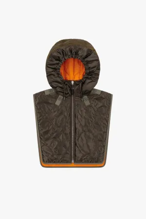 Elements Quilt Zip Hood - Peat / Clementine