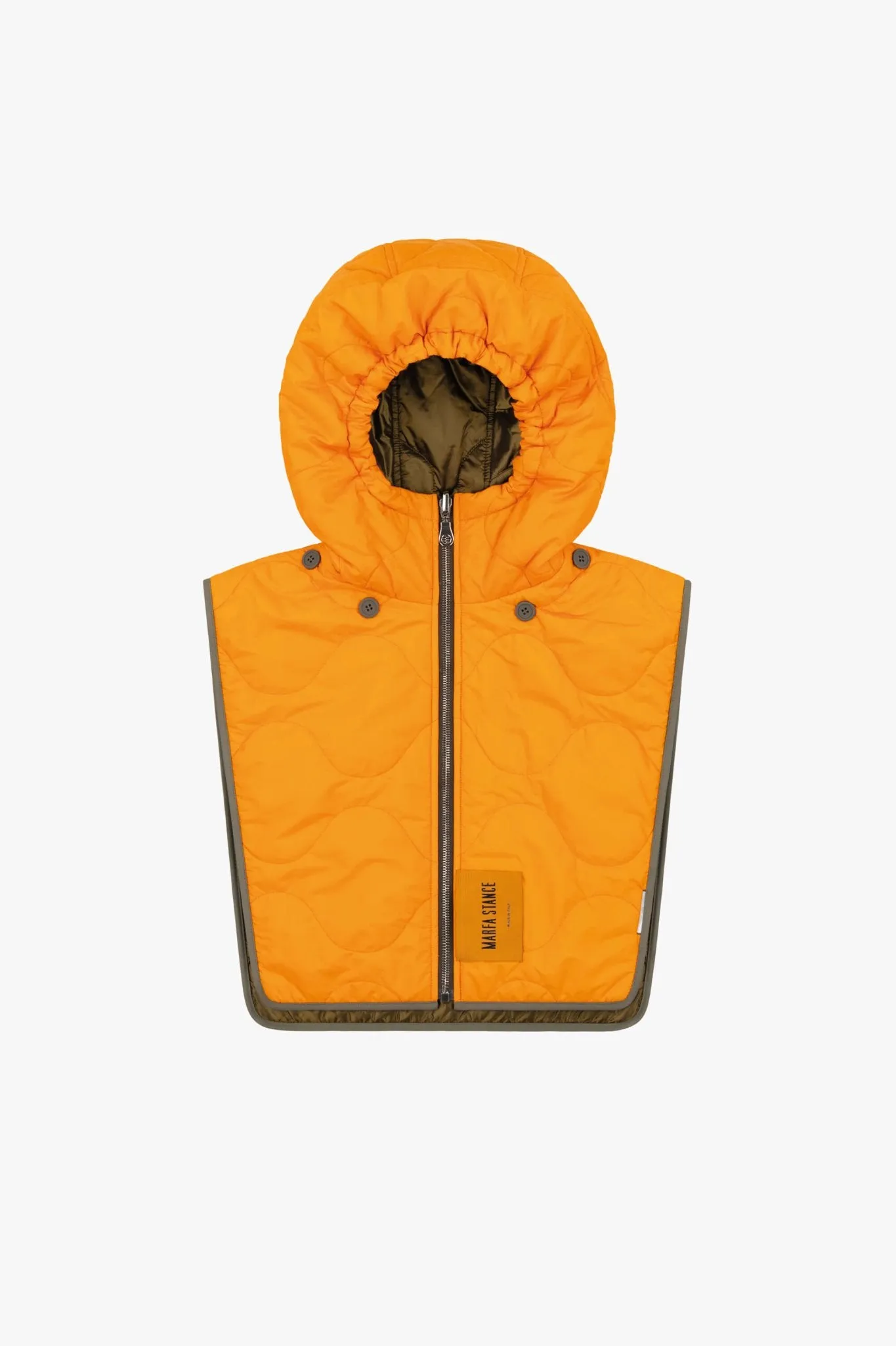 Elements Quilt Zip Hood - Peat / Clementine