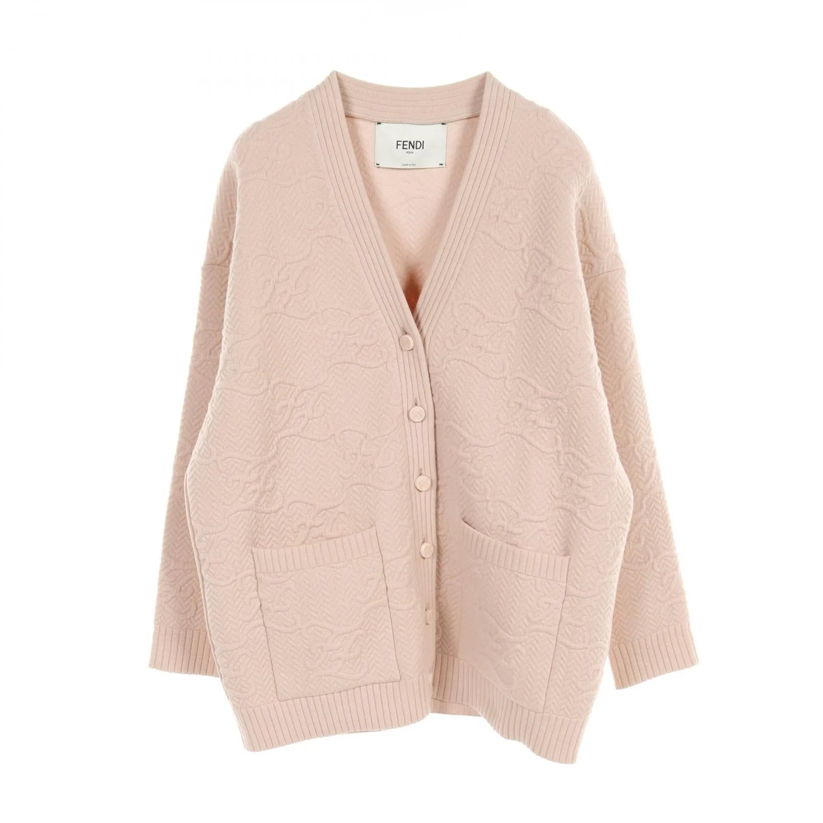 Fendi FF Logo Wool Rayon Cardigan