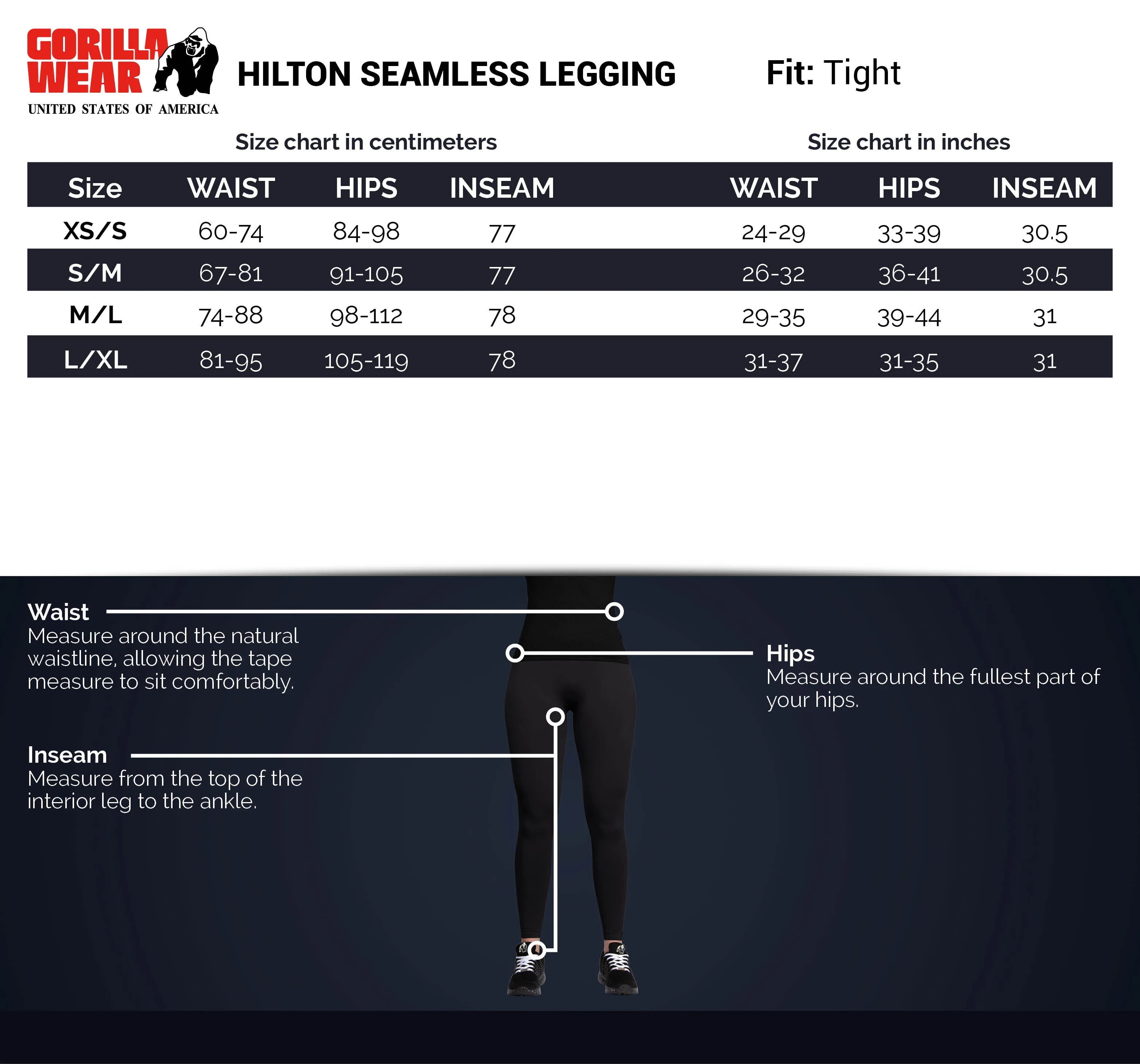 Hilton Seamless Leggings - Black