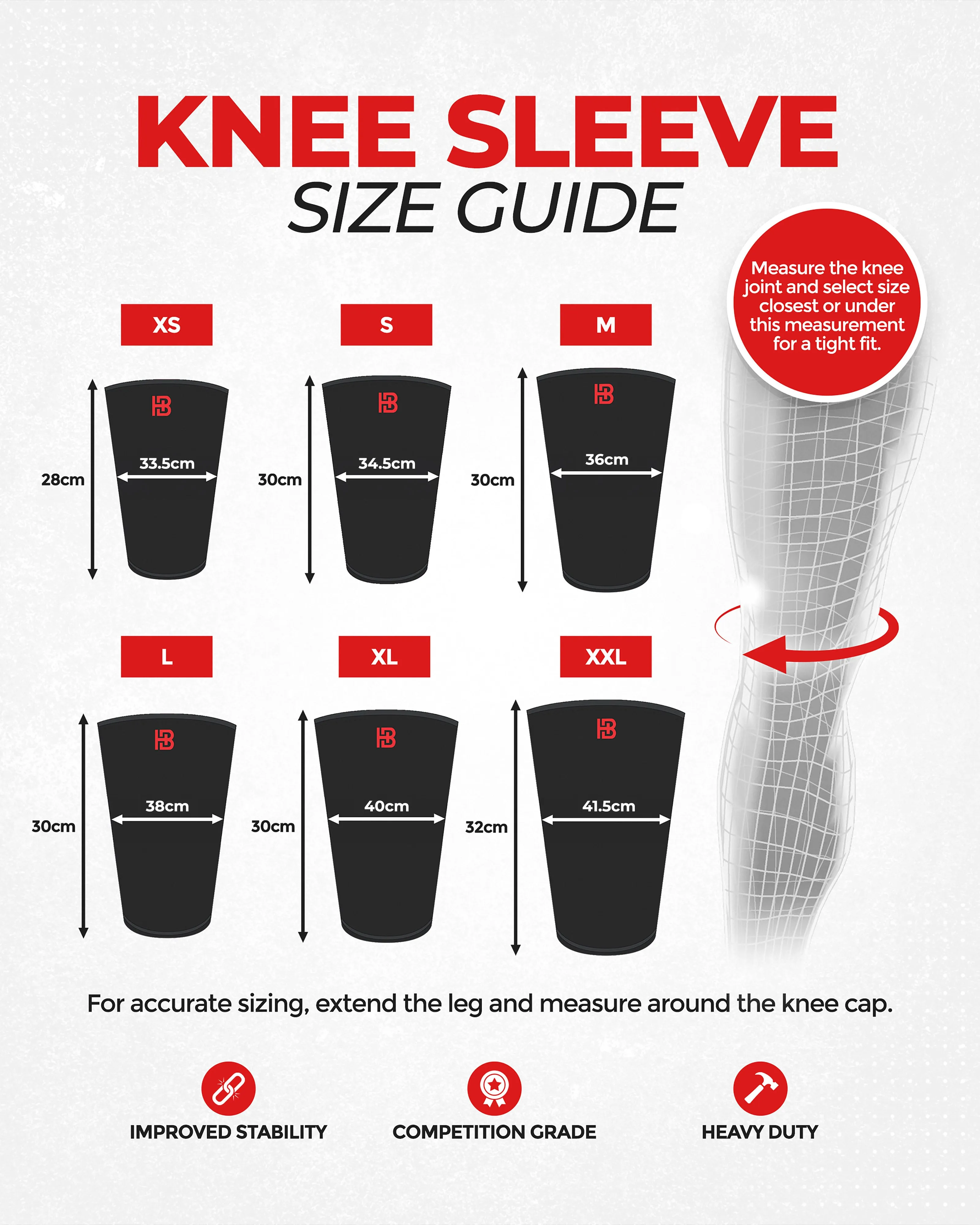 JB X HARDBODY NAVY V3 KNEE SLEEVE 7MM