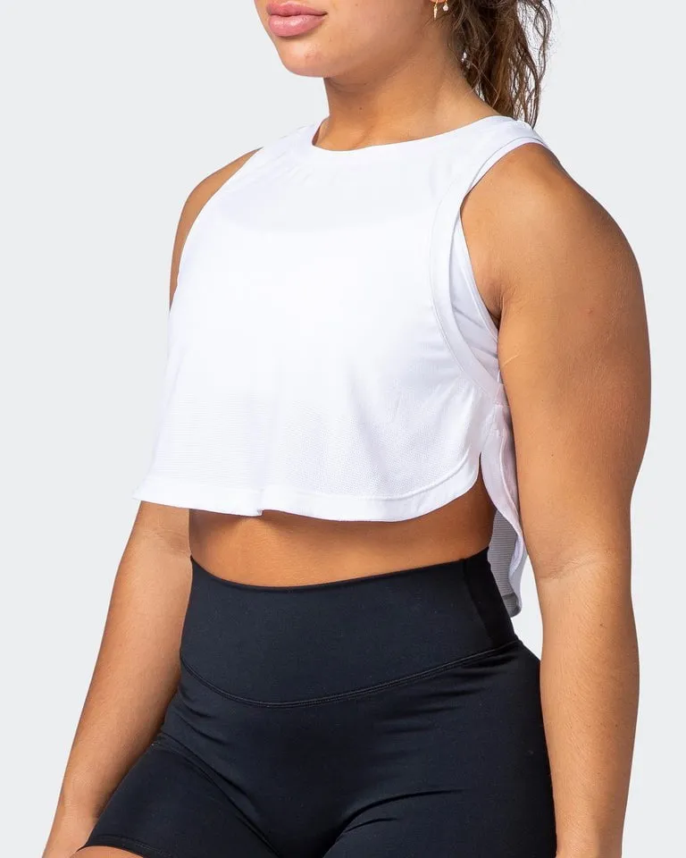 Level Up Cropped Training Tank - White