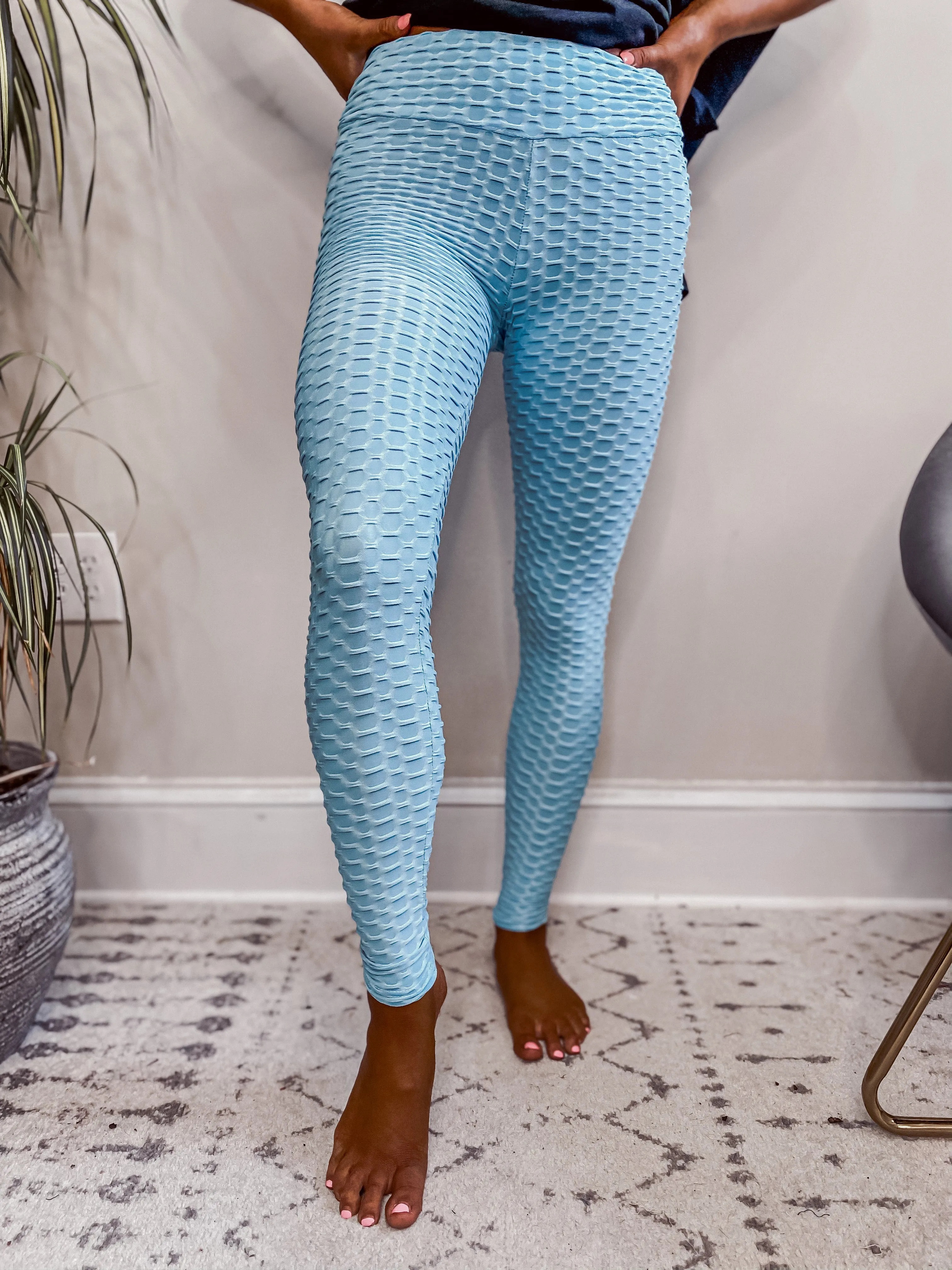 Light Blue Booty Lifting Leggings