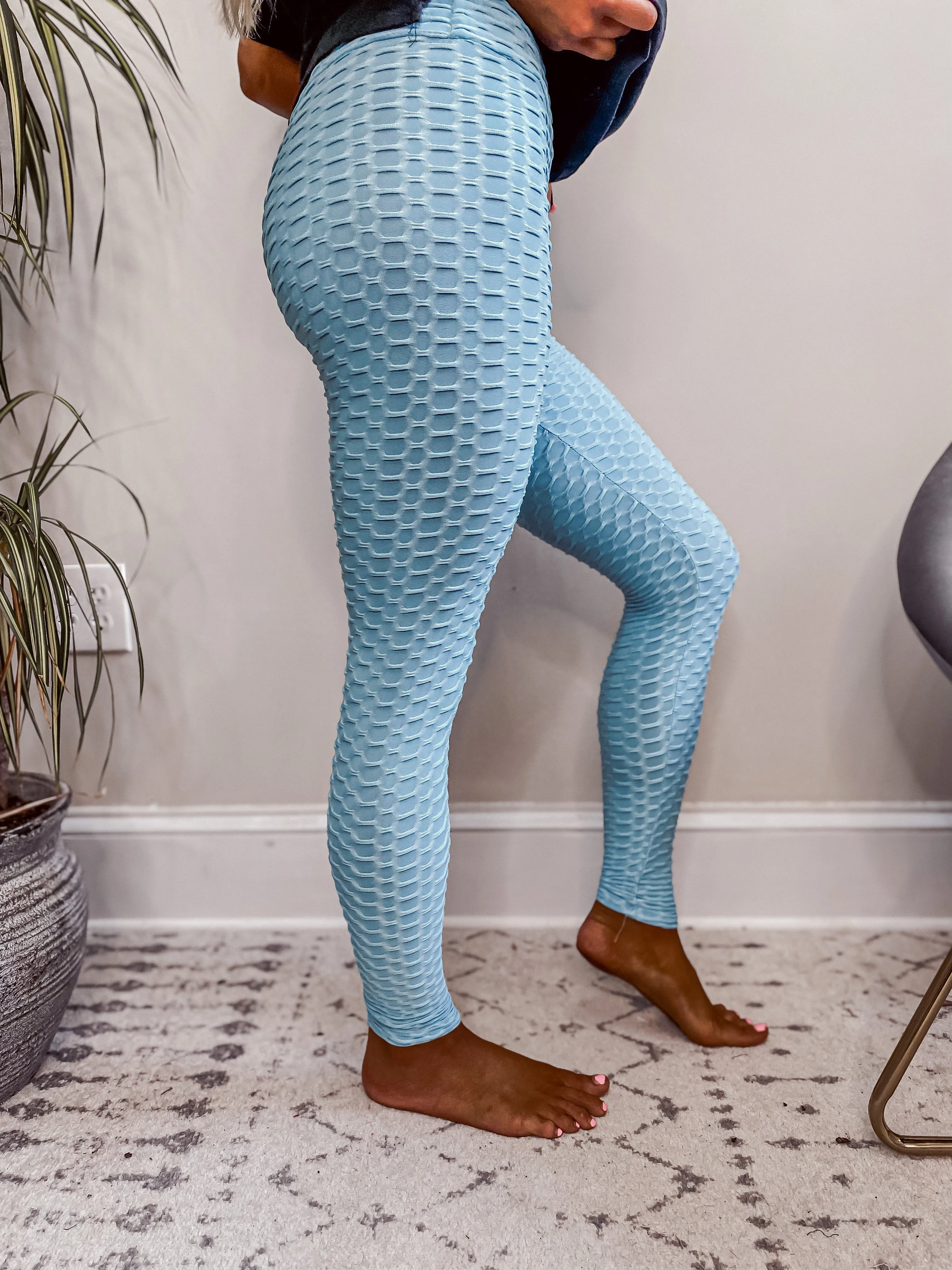 Light Blue Booty Lifting Leggings