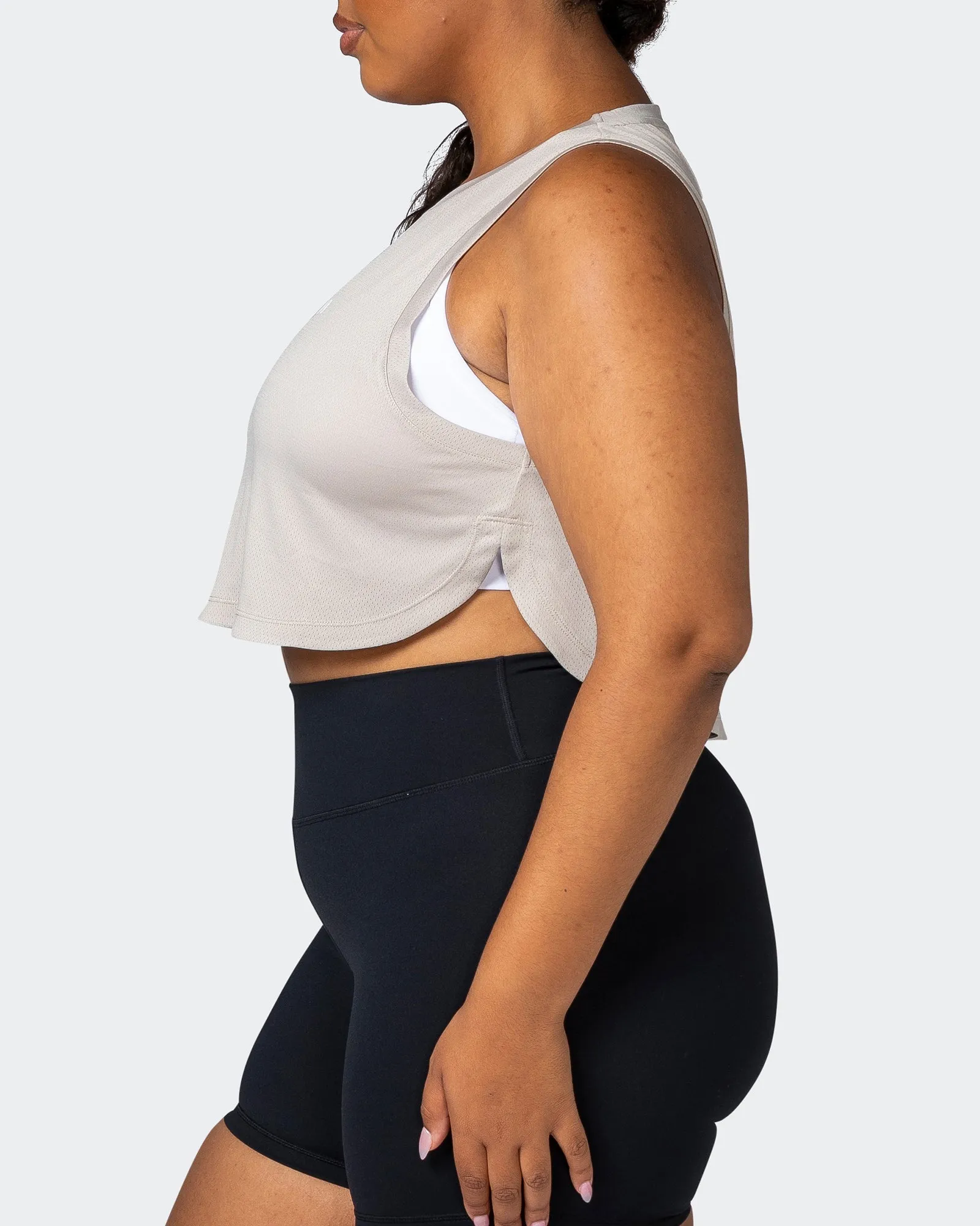 Limitless Cropped Training Tank - Bone