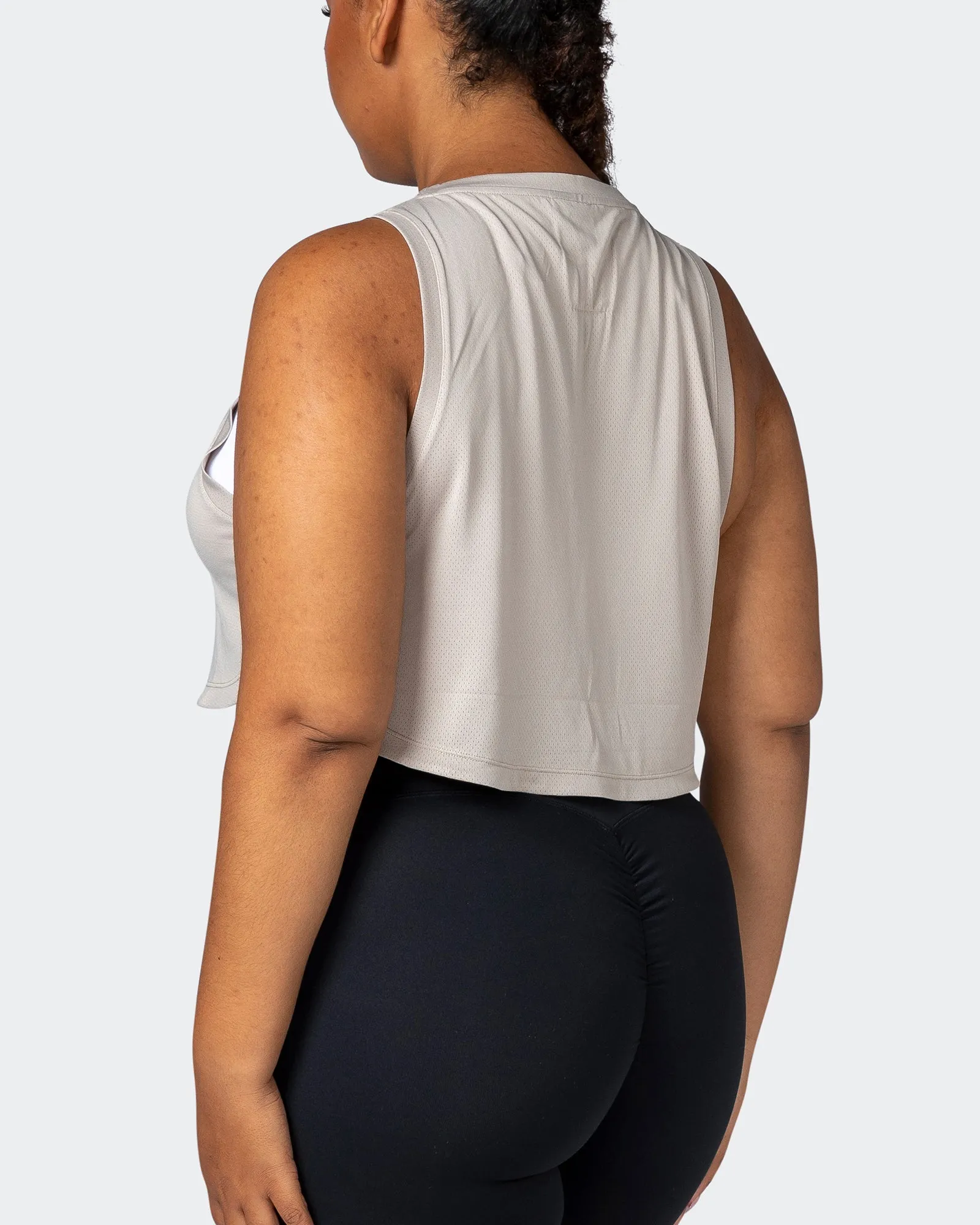 Limitless Cropped Training Tank - Bone