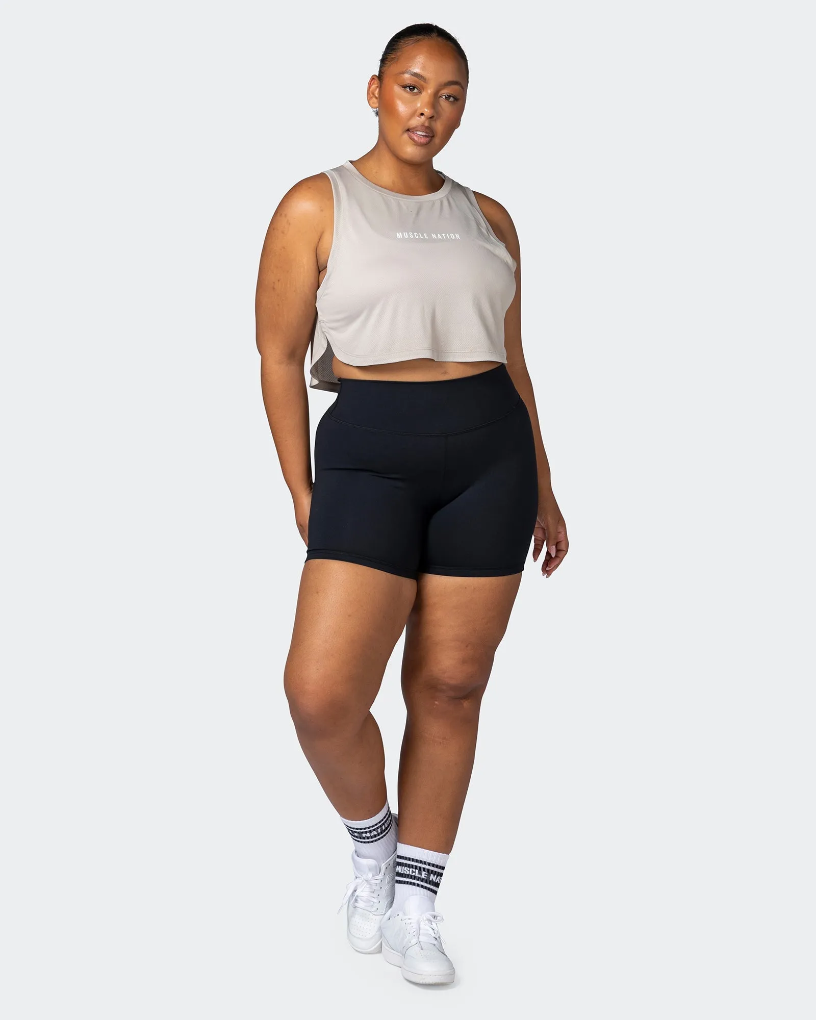 Limitless Cropped Training Tank - Bone