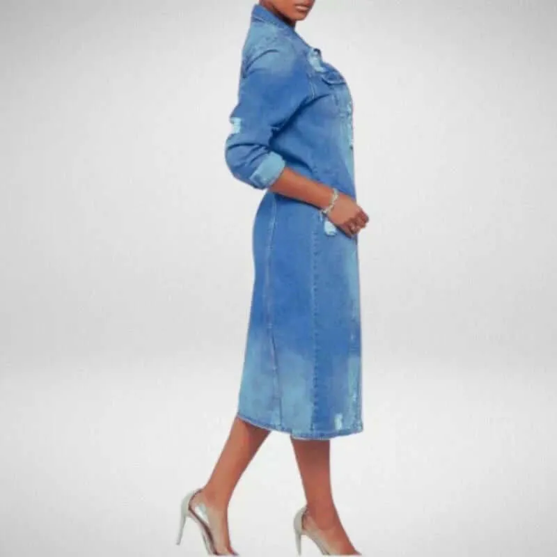Longline Denim Trench Coat: Versatile Outerwear