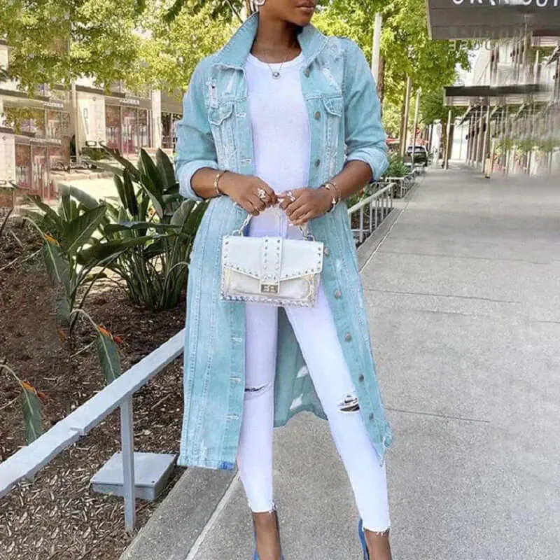 Longline Denim Trench Coat: Versatile Outerwear
