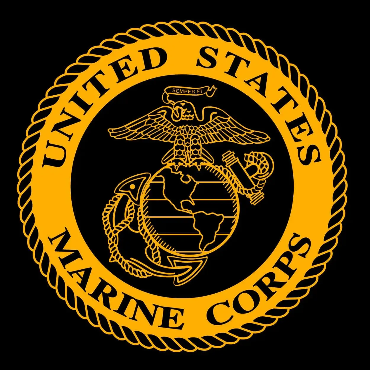 Marines Large Gold Seal 2-Sided Hoodie