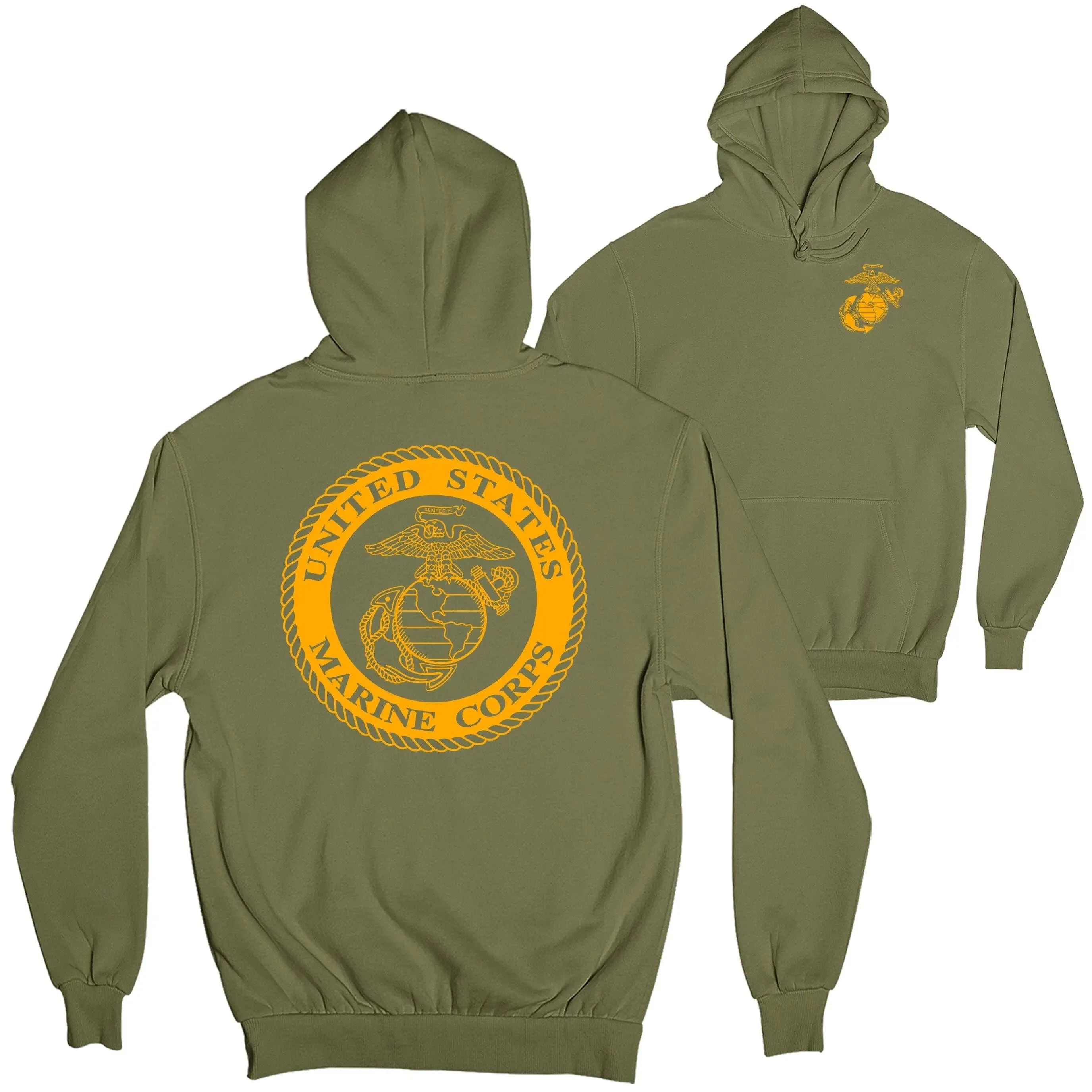 Marines Large Gold Seal 2-Sided Hoodie