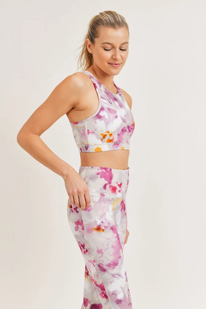 Mono B Watercolor Floral Sports Bra