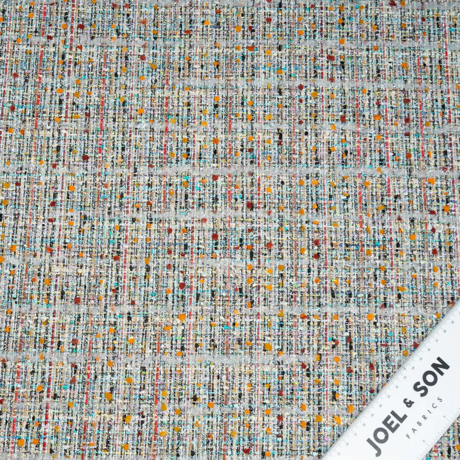 Multi-Coloured Metallic Mixed Fibre Bouclé