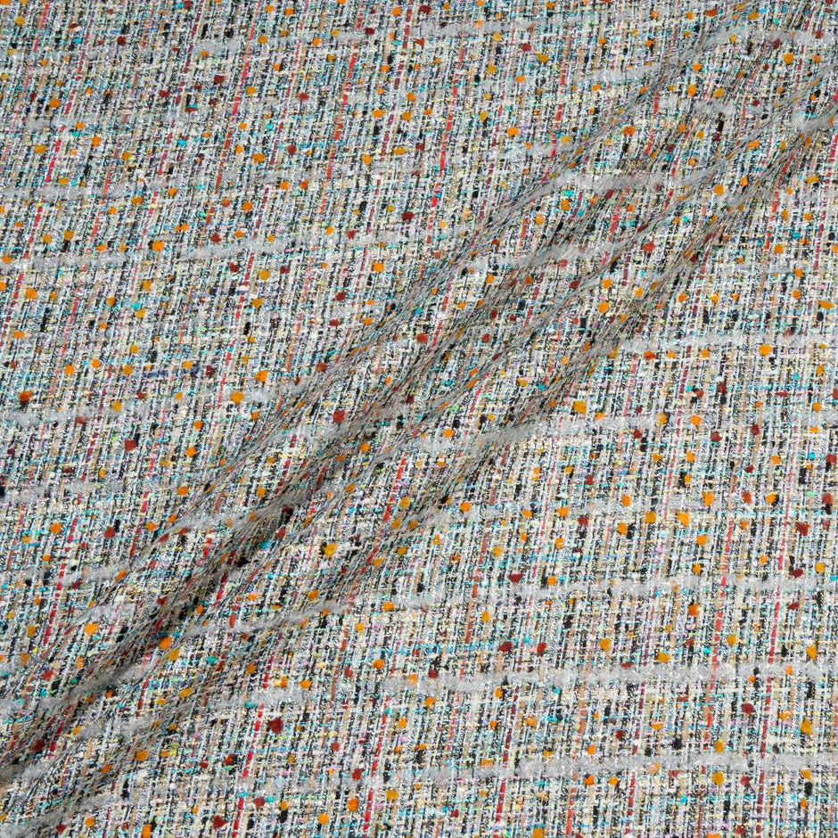 Multi-Coloured Metallic Mixed Fibre Bouclé