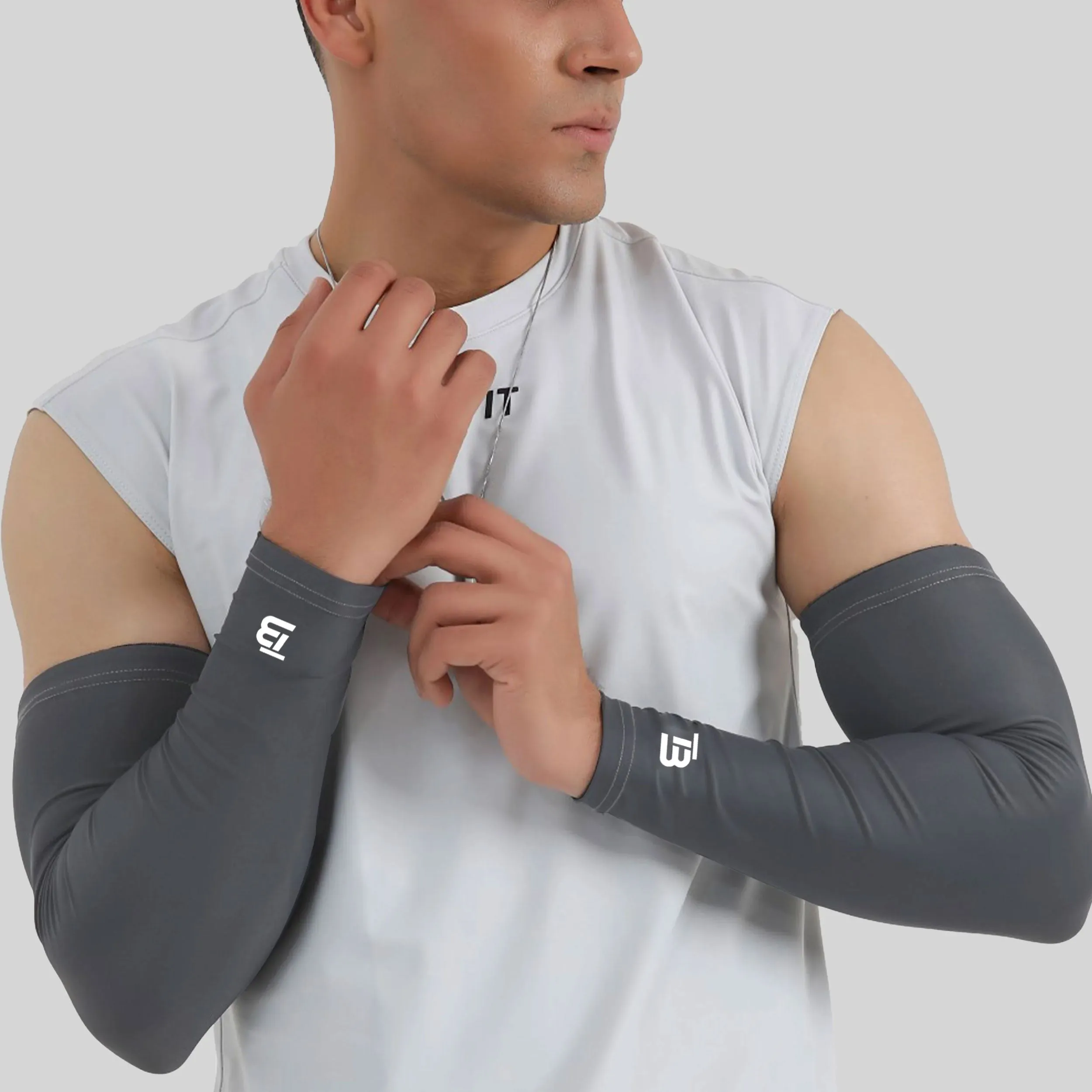Muscular Compression Arm Sleeve - Grey