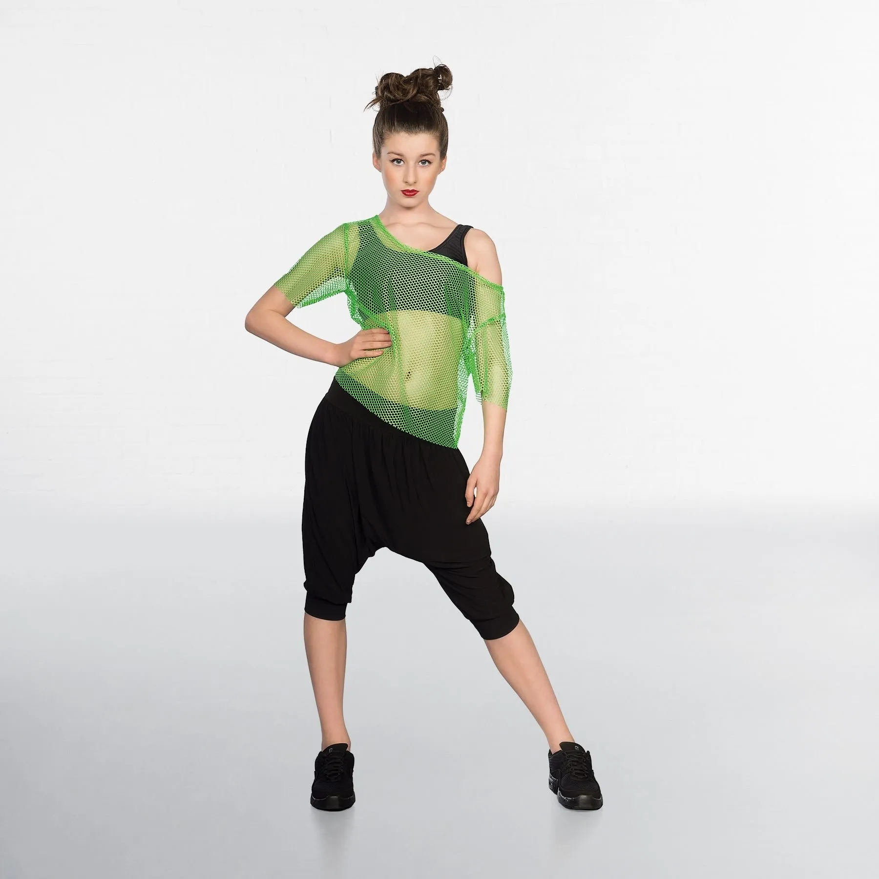 Neon Green Fishnet Top