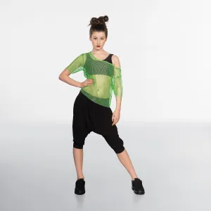 Neon Green Fishnet Top