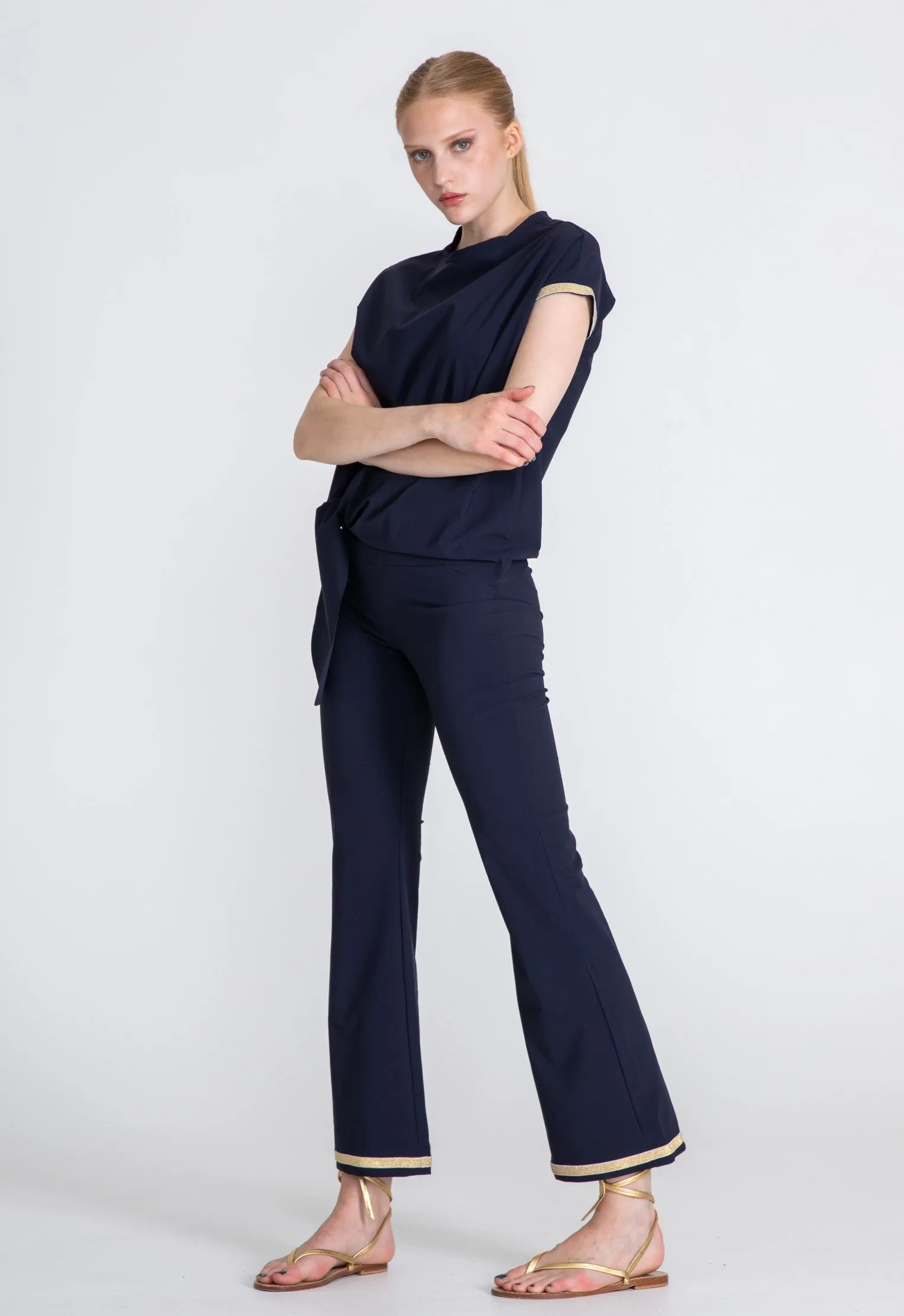Queen Knot Sport Top Gold - Blue Opaque