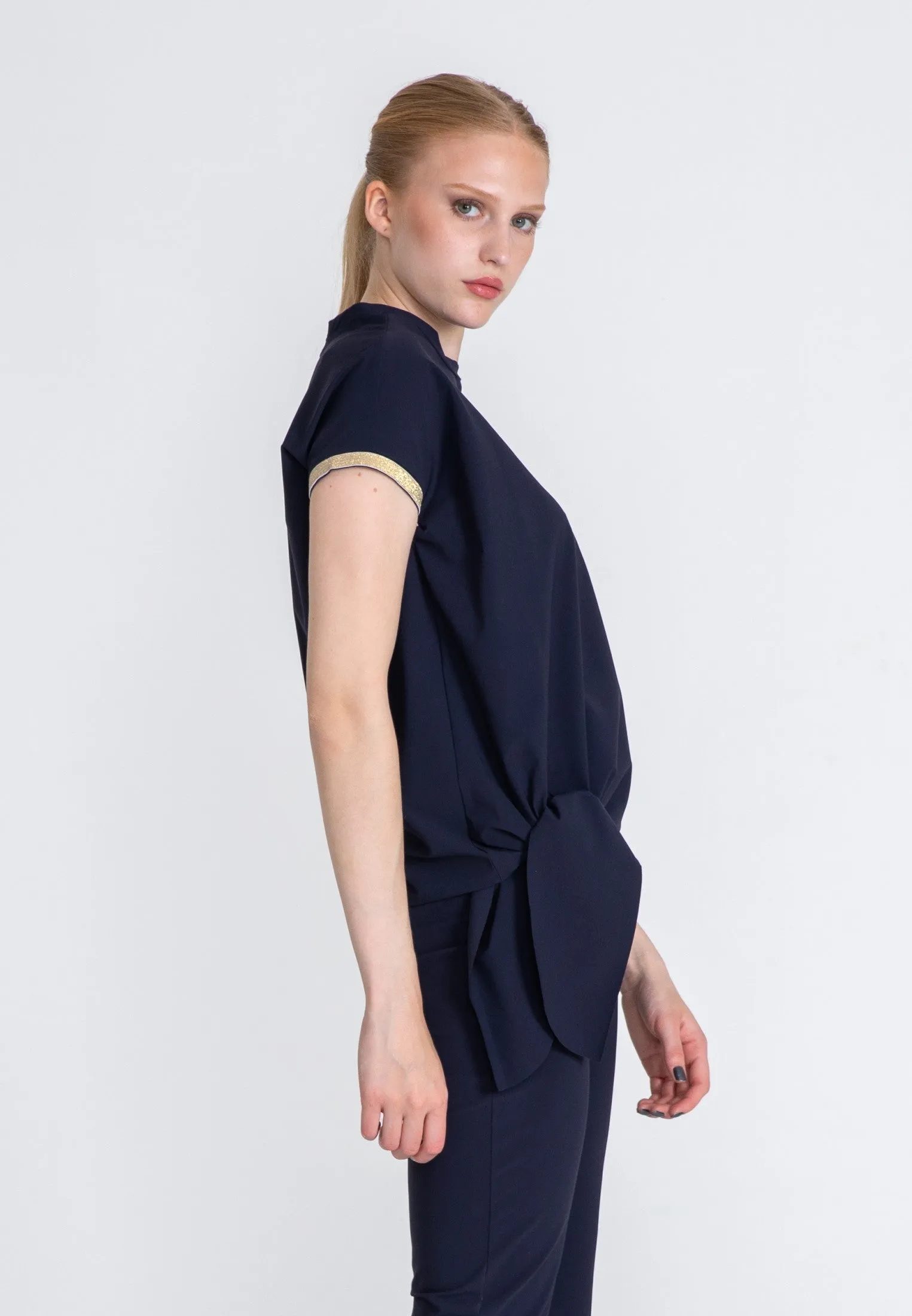 Queen Knot Sport Top Gold - Blue Opaque