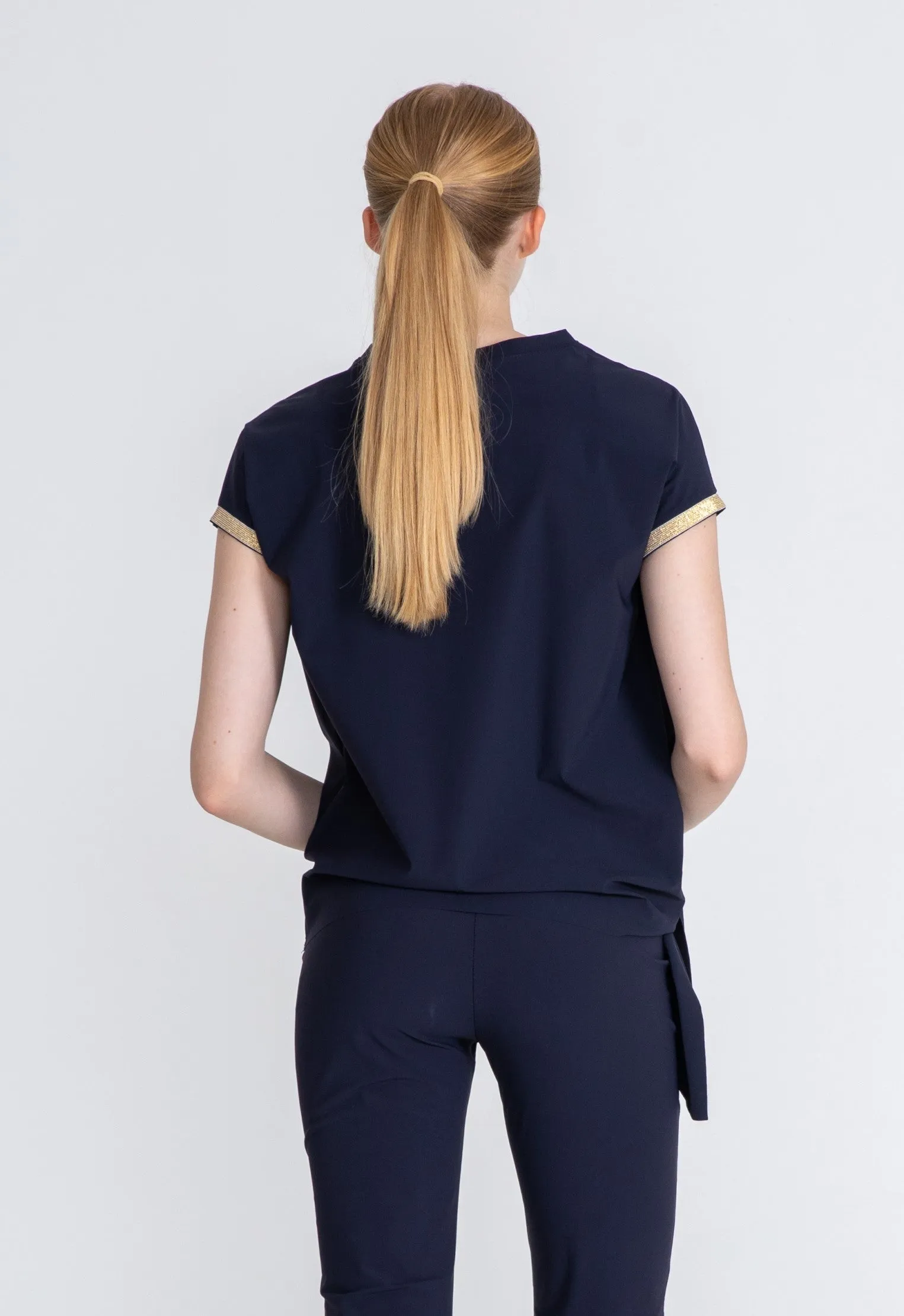 Queen Knot Sport Top Gold - Blue Opaque