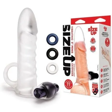 Size Up Vibrating 2 Inch Penis Extender   Ball Loop