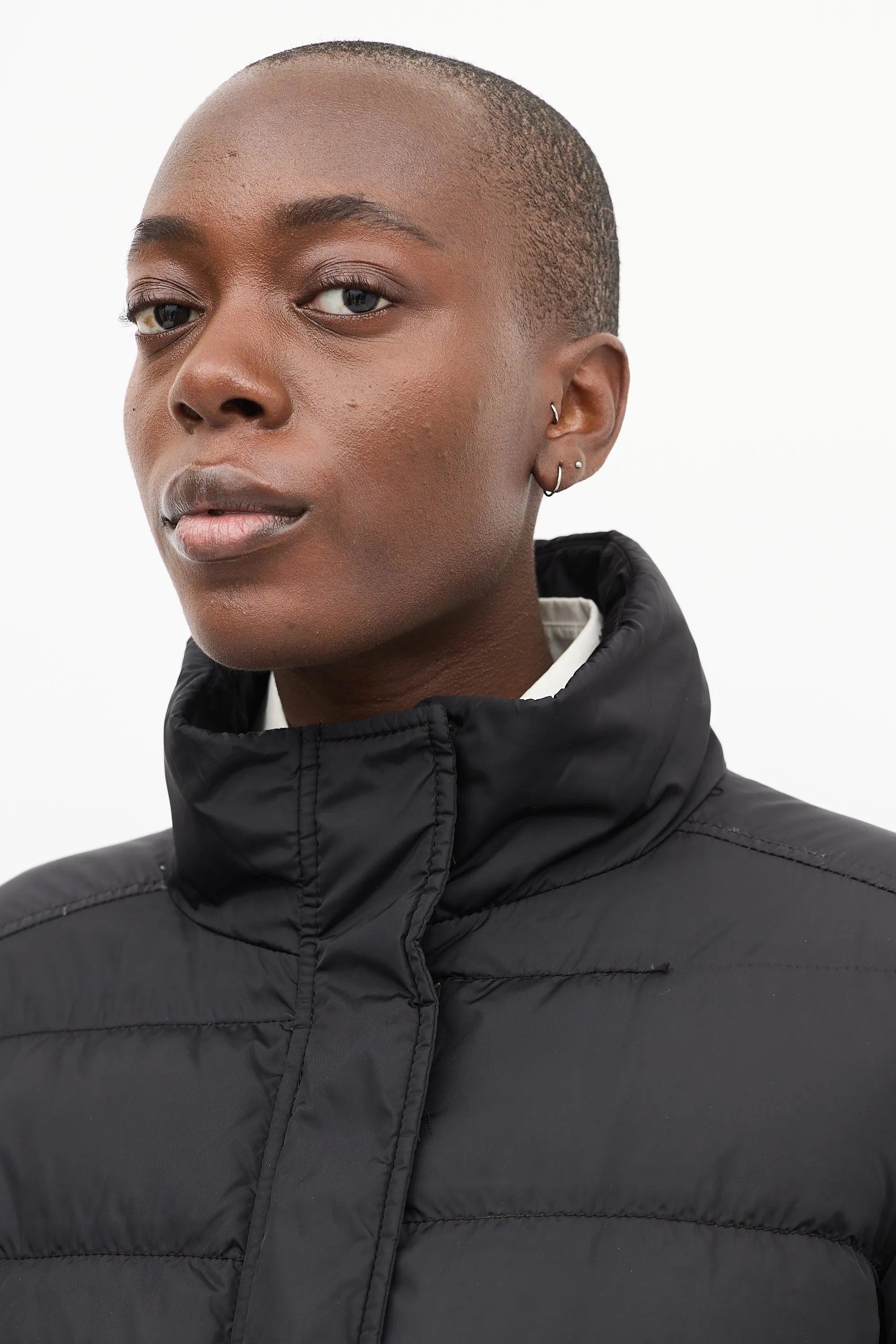 Sport Black Quilted Down & Fur Puffer Jacket