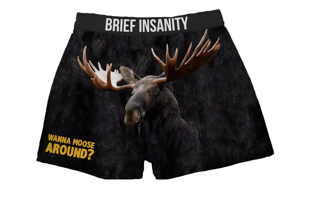 Wanna Moose Around Boxer Shorts