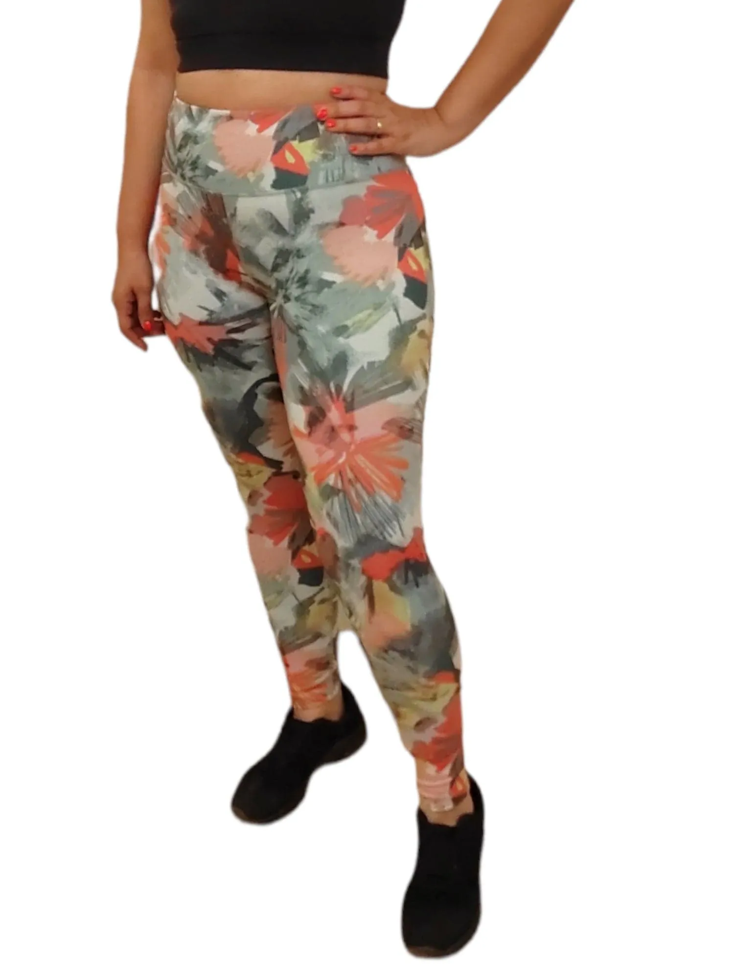 Women Sports Pants - CK green Patterns
